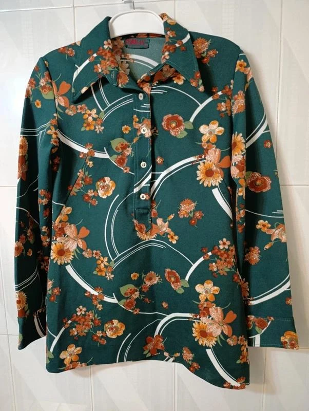 Blusa vintage años 80 "Torras" estampada R1000